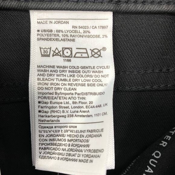 Banana Republic Women's Size 28 High Rise Straight Leg Ankle Jeans Black Coated - Picture 7 of 7